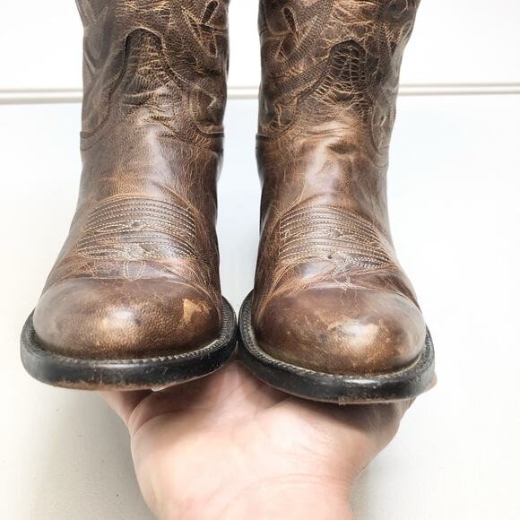 JB Dillon Genuine Goatskin Leather 10 B Western Farm Ranch Rodeo Cowboy Boots main image 5